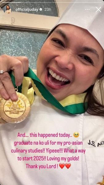 Judy Ann Santos receives double gold at culinary school graduation