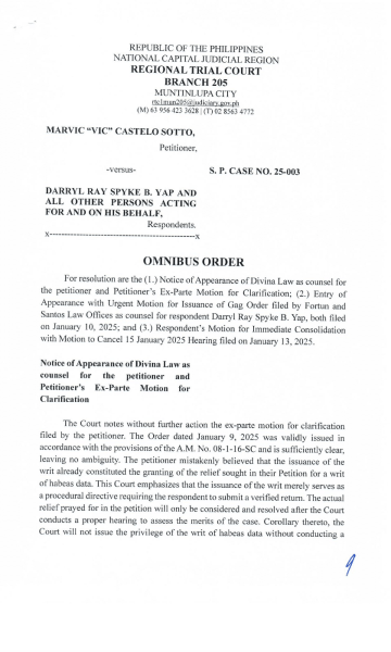 Muntinlupa court issues gag order on Vic Sotto, Darryl Yap