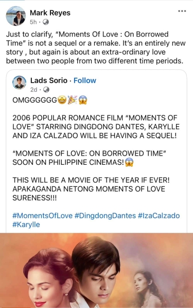 Dingdong Dantes, Iza Calzado’s ‘Moments of Love’ won’t have sequel – director